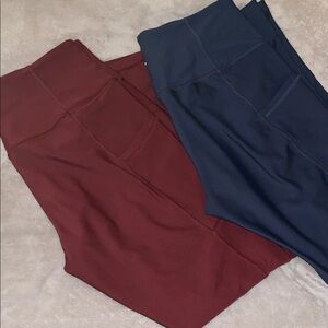 Old Navy Active High-Rise Leggings in Burgundy and Navy